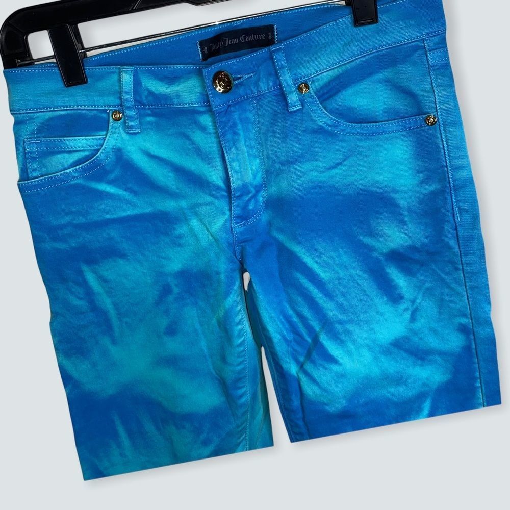 Juicy Couture size 25 two tone blue tie dye type design jeans